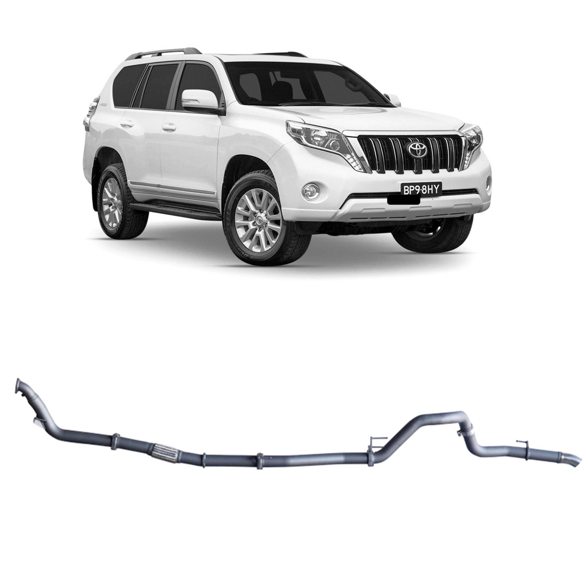 Redback - Redback Extreme Duty Exhaust for Toyota Prado 120/150 Series 1KD - FTV (11/2006 - 07/2015) - 4X4OC™ | 4x4 Offroad Centre