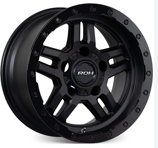 ROH Hammer- Matte Black with Gloss Lip (17x9 - 12)