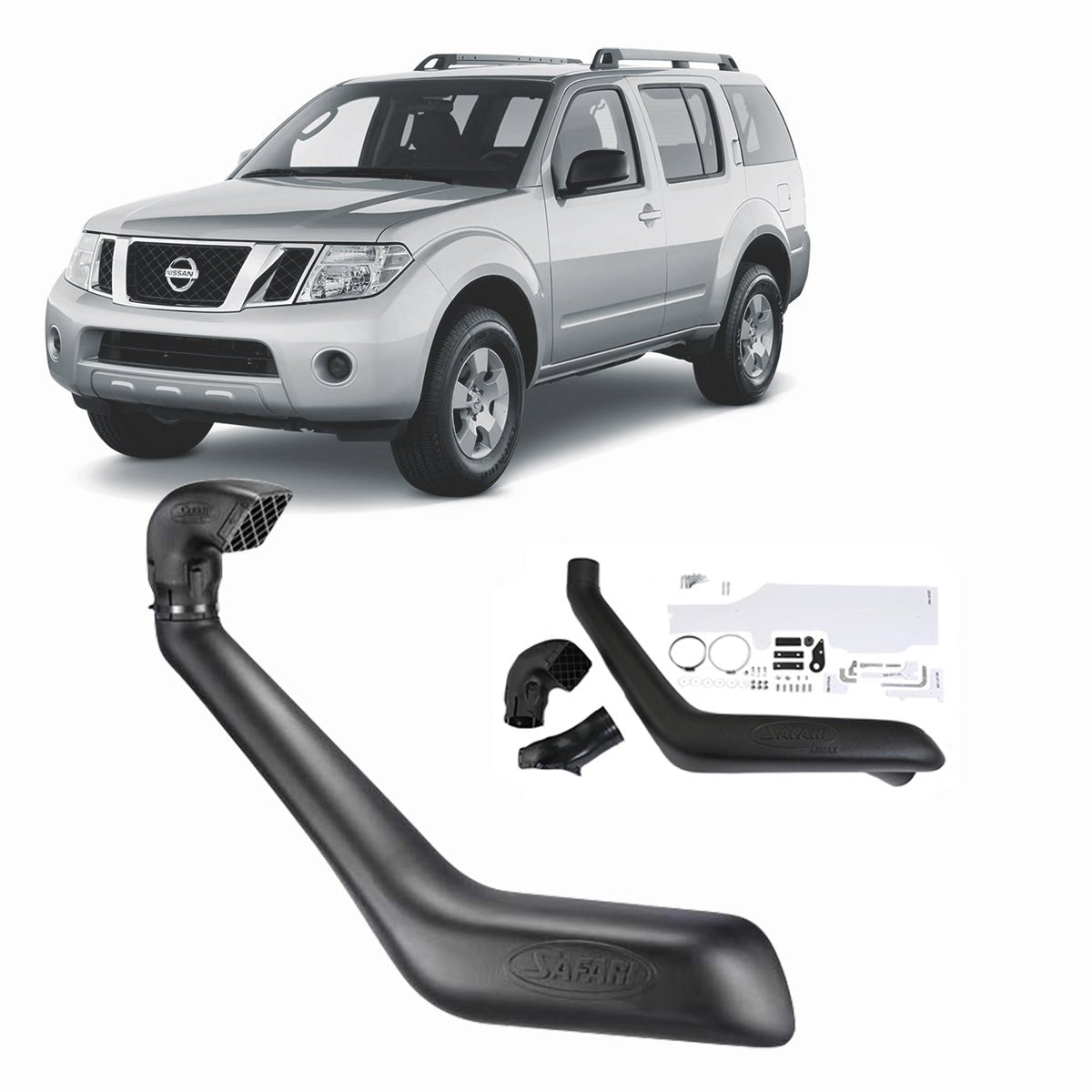 Safari - Safari Snorkel for Nissan Navara (12/2005 - 10/2009), Nissan Pathfinder (07/2005 - 05/2010) - 4X4OC™ | 4x4 Offroad Centre