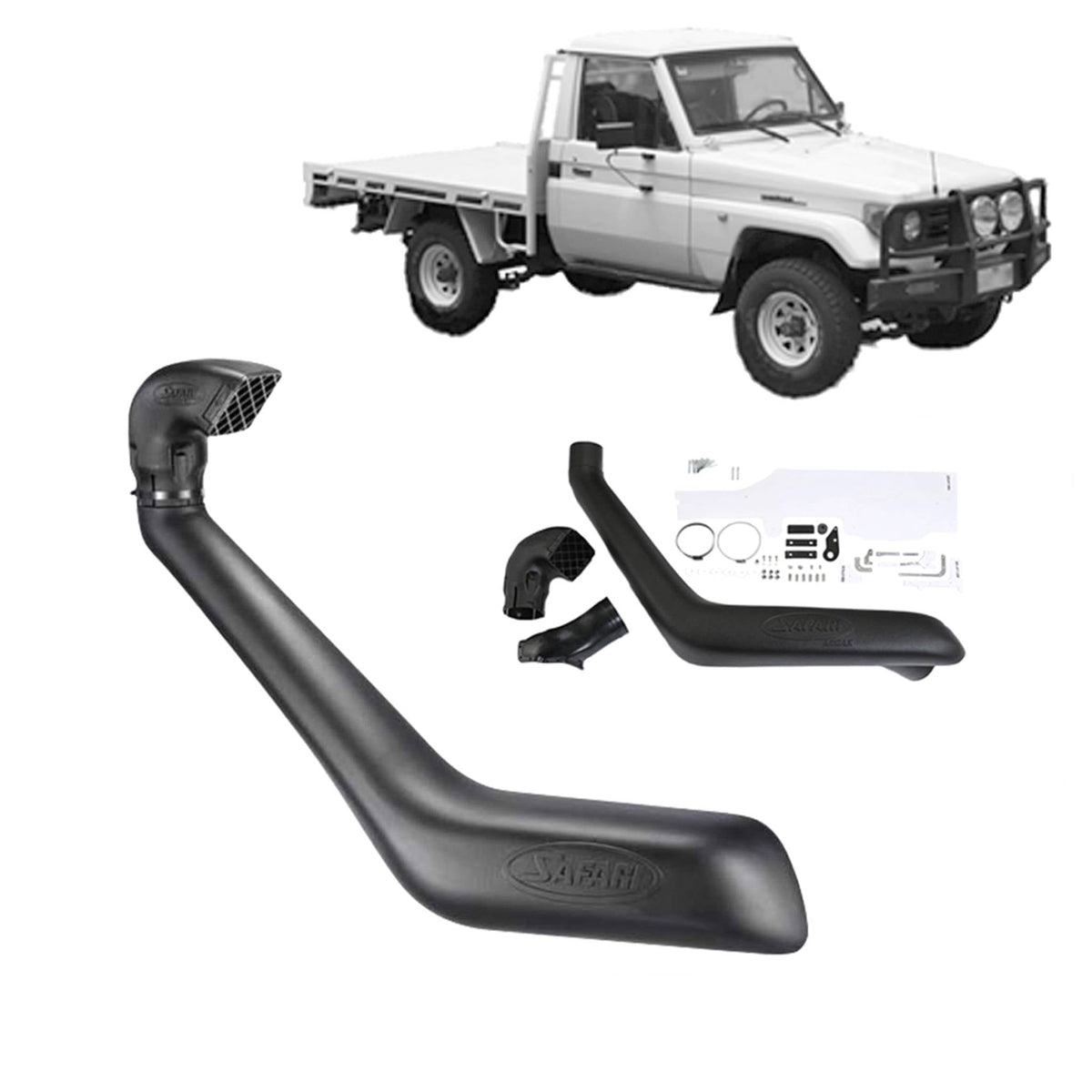 Safari - Safari Snorkel for Toyota Landcruiser 75/78/79 Narrow Front 2H and 3F 4.0L (11/1984 - 1993) - 4X4OC™ | 4x4 Offroad Centre