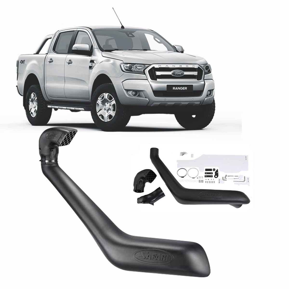 Safari - Safari V - Spec Snorkel for Ford Ranger All PX Models 3.2L or 2.2L Diesel (01/2011 - 05/2022) - 4X4OC™ | 4x4 Offroad Centre