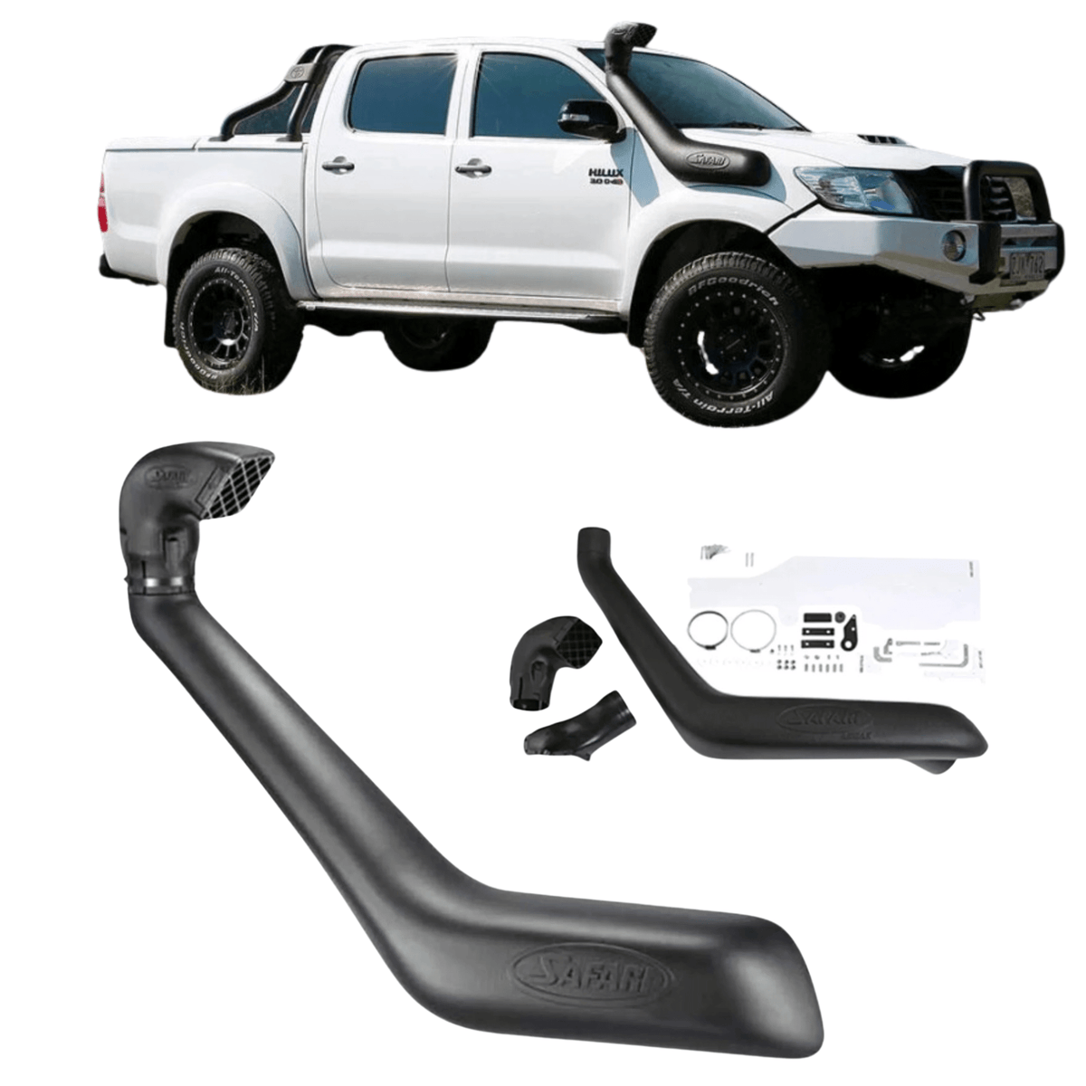 Safari - Safari V - Spec Snorkel for Toyota Hilux 3.0L Diesel 1KD - FTV (10/2011 - 06/2015) - 4X4OC™ | 4x4 Offroad Centre