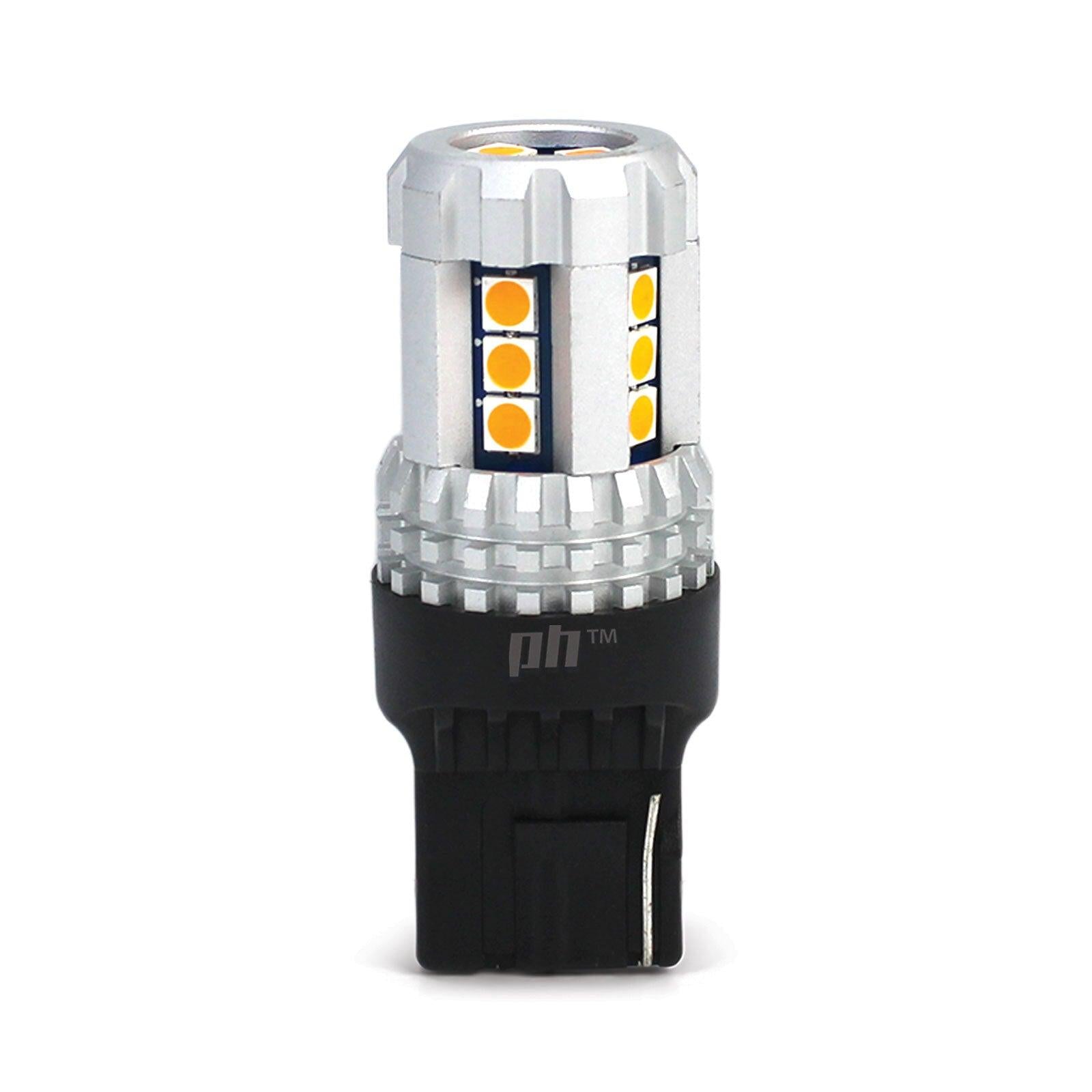 T20 Wedge Style LED Indicator Bulbs Amber PAIR 500LM - 4X4OC™